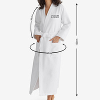 Peignoir de bain de luxe 100% coton blanc de qualité supérieure avec logo Peignoir gaufré d'hôtel personnalisé pour hommes femmes Vente en gros