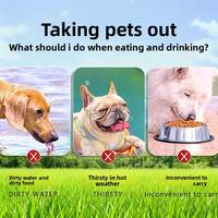 Bol pliable pour chien 350ml 1000ml en silicone sans BPA avec boucle de verrouillage pour les voyages en plein air et l'alimentation des animaux de compagnie - Conception portable