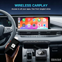 Boîtier Carbitlink sans fil transfrontalier pour CarPlay et Android Auto, compatible avec les appareils connectés, avec prise USB Type-C Plug and Play