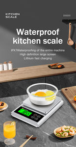 Balance électronique <span class=keywords><strong>de</strong></span> <span class=keywords><strong>cuisine</strong></span> numérique étanche 10kg affichage LCD ABS <span class=keywords><strong>batterie</strong></span> certifiée ROHS pour la mesure du poids des aliments - Product Image 3