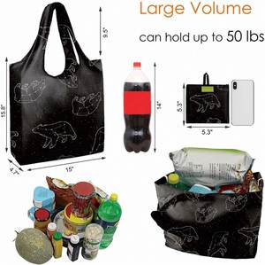 Promotional Customized Portable Rpet Superet Shopping Bag Waterproof Reusable <b>Folding</b> Grocery Tote Shopping Bag - Product Image 4
