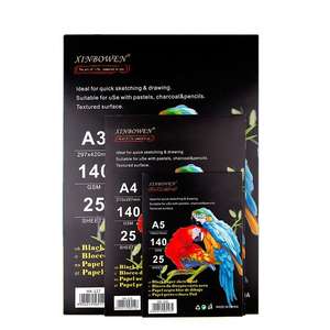 Xin Bowen all'ingrosso professionale A3 blocco da disegno 140 Gsm blocco da disegno carta di carta nera facile da trasportare per gli artisti - Product Image 1
