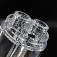 Bouteilles sous vide à double tube de 1 oz + 1 oz, directement de l'usine, flacons à fond plat pour sérum et lotion pour les soins de la peau, logo personnalisé disponible