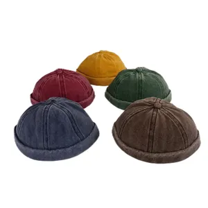 Topi tanpa tepi 100% wol 6 Panel topi tanpa tepi katun topi tanpa tepi