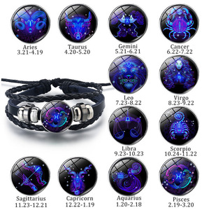 Fancy Day Pulseras pelle corda oroscopo luminoso braccialetto gioielli di moda astrologia cinese 12 segni zodiacali braccialetti - Product Image 6