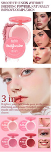 Palette de fard à joues Erbuk Mineral à fini naturel longue durée avec des couleurs pêche et rose, poudre mate douce pour le <span class=keywords><strong>maquillage</strong></span> du visage 15g - Product Image 2