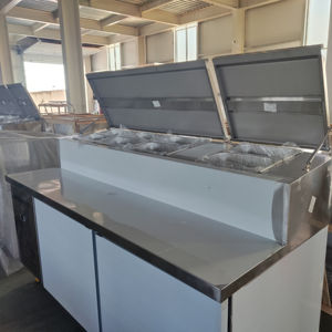 Plateau en marbre RTK et table de préparation de pizza professionnelle en acier inoxydable/présentoir à pizza équipement de réfrigération <span class=keywords><strong>comptoir</strong></span> à pizza - Product Image 1