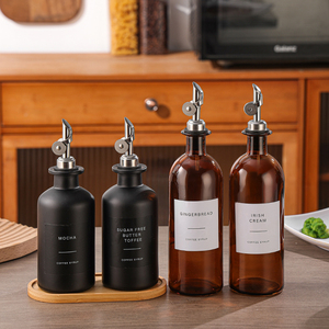 Bottiglia Dispenser Premium per Olio d'Oliva, Caffè e Sciroppo, 200ml 500ml 1000ml, in Vetro con Beccucci per Cucina - Product Image 5