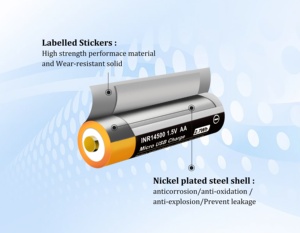 Nieuwe Versie Vapcell 14500 P1418A 1800Mah 1.5V Aa Micro Usb Lading Lithium Ion Batterij Oplaadbare Voor Speelgoed Digitale producten - Product Image 5