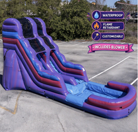 Toboggan aquatique gonflable Tie Dye 6m de qualité commerciale EN14960, personnalisable en gros, avec piscine et souffleur