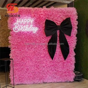 SMOOTH New Style Backdrop Artificial <b>Flower</b> Shape <b>Wall</b> Square Swiss Mesh Drapery <b>Wall</b> <b>Panel</b> Backdrop - Product Image 1