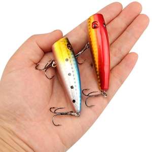 Popper <span class=keywords><strong>Crank</strong></span> Bait Topwater Crayon Bass Truite Leurres de pêche avec crochets Saltwater Freshwater Trout Walleye Blueback Salmon Catfish - Product Image 6