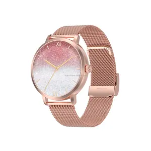 Pulseira de pulso para mulheres, pulseira inteligente de luxo redonda personalizada para mulheres, à prova d'água, 5G, 2024 4G, moda de saúde online, ideal para mulheres