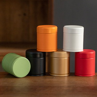 Boîte de rangement cylindrique en fer blanc, finition brillante, imprimée sur mesure, pour grains de café et poudre de matcha, avec couvercle à vis