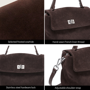 Sac à <span class=keywords><strong>main</strong></span> pour femme en cuir de vachette véritable, vente en gros d'usine, collection automne-hiver 2025, sac à <span class=keywords><strong>main</strong></span> de luxe rétro pour femme, vente chaude - Product Image 6