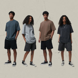 T-shirt Homme AR018 Style Américain en Coton 275 g/m² 100% Vintage Effet Délavé et Usé Style Long Formel Tricoté - Product Image 2