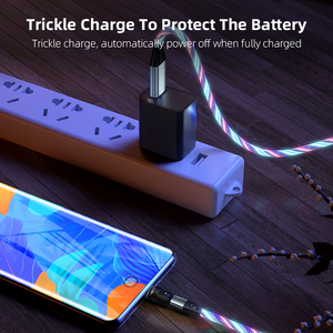 Bán buôn LED Luminous Cáp từ tính 540 độ sạc nhanh Glow chảy ánh sáng 3 trong 1 cáp USB với - Product Image 2