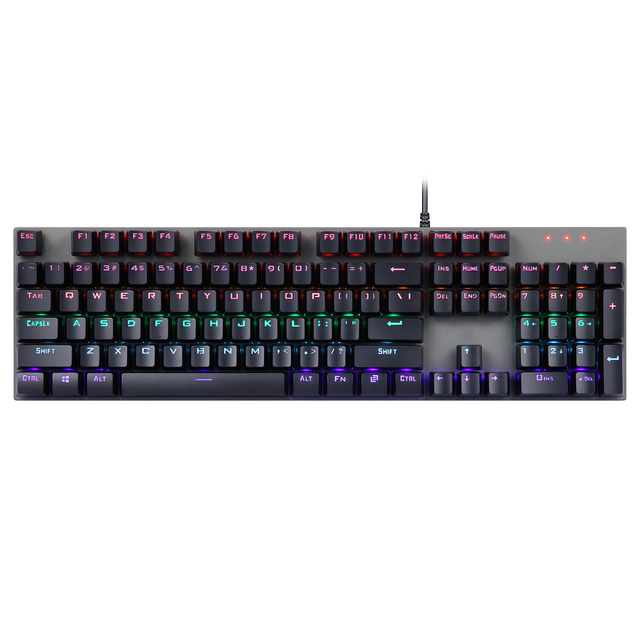New Full Size RGB Backlit Wired Gamer Mechanical Keyboard 104-Keys USB Type-C Interface Aluminum Multi-Function for Gaming