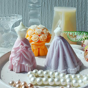 ZGBROTHERS J-1213 Moule en silicone pour bougie d'aromathérapie en forme de robe de mariée tridimensionnelle, écologique et compatible lave-vaisselle - Product Image 4