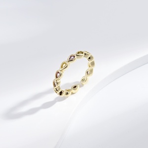 wholesale plata 925 sterling silver Minimalist 18k gold <b>ring</b> Everyday Wear <b>open</b> girls stack summer zircon casual finger <b>rings</b> - Product Image 3