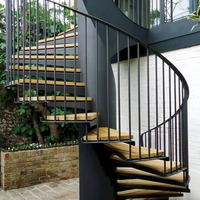 Prima Factory Wendeltreppe Komplettset Metall-Zentralsäulentreppe mit Glasgeländer für Wohnprojekte im Loft-Stil