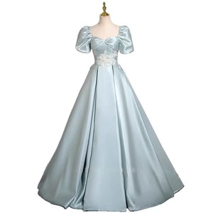 Satin Ball Gown Women Empire Waist Sweetheart Neckline Gray Green Polyester Formal Evening Dress Adult Size 587 - Product Image 5
