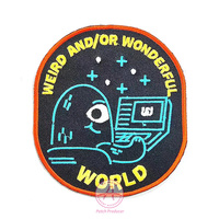 Bordure auto-adhésive découpée à chaud merrow patch de broderie à coudre personnalisation des accessoires de vêtement