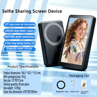 Dispositif de partage de selfie mobile, écran de projection magnétique arrière pour selfie, source lumineuse intégrée, mini portable en matériau ABS