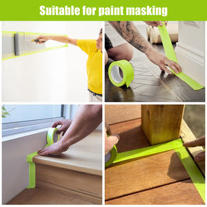 绿色遮蔽胶带抗紫外线30天高温120度瓦西绉纸油漆纸汽车喷漆胶带 - Product Image 2