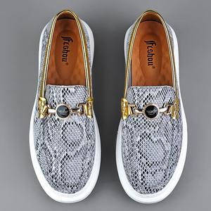 <span class=keywords><strong>Mocassins</strong></span> de bureau légers en cuir de mouton d'été pour hommes respirants or argent sans lacet <span class=keywords><strong>mocassins</strong></span> de conduite décontractés printemps automne - Product Image 4
