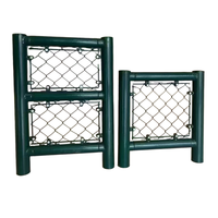 Clôture de sécurité pour terrain de basket-ball |   Filet de protection extérieur en treillis galvanisé pour sports, vert foncé/bleu marine/noir, système Easy Glide