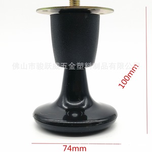 Furniture Caster 10Cm <b>Black</b> Abs Plastic Threaded Stem Swivel Bed Leg Quiet Wear Resistant Modern Design - Product Image 2