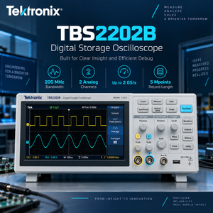 Osciloscopio Digital de Almacenamiento Tektronix TBS2202B, 200MHz, 2 Canales, 2GS/s, Analizador de Forma de Onda con Pantalla WVGA de 9 Pulgadas - Product Image 3