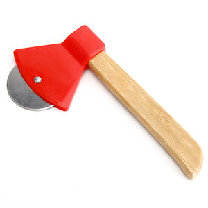 Factory Direct <b>Pizza</b> Cutter With Bamboo Handle Stainless Steel Roller Red And Black For <b>Pizza</b> Slicing <b>Tools</b> Yangjiang Made - Product Image 3