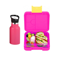 Boîte à déjeuner mignonne avec bouteille d'eau en acier inoxydable boîtes de rangement pour enfants bébé sans BPA écologique