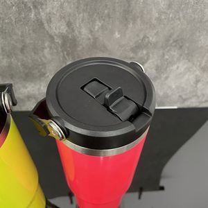 Gobelet isotherme jaune fluo anti-fuite de 30 oz, vierge pour sublimation, sans BPA, avec poignée, pour café de voyage - Product Image 4