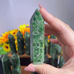Piedras Preciosas Naturales al por Mayor, <span class=keywords><strong>Torre</strong></span> de Diopsido Verde Oscuro, Piedras Curativas, Obelisco de Cristal para Decoración - Product Image 4