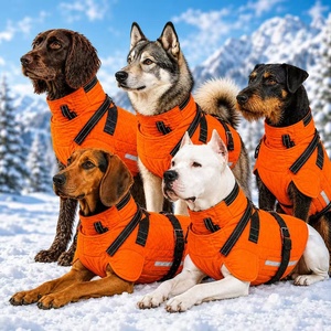 Giubbotto Antiproiettile Multistrato in Kevlar per Cani, Certificato EU EN388 Livello 4, Protezione Toracica e Addominale, Camo Arancione Alta Visibilità, OEM per Caccia - Product Image 1