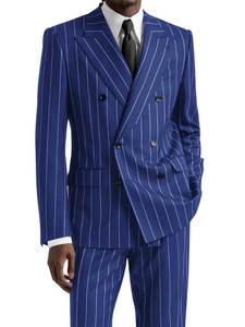 Abito da <span class=keywords><strong>Sposo</strong></span> Slim Fit di Lusso con Dettagli Ricamati, <span class=keywords><strong>Doppiopetto</strong></span>, Completo Formale da Uomo per Occasioni di Lavoro e Banchetti, Due Pezzi - Product Image 2