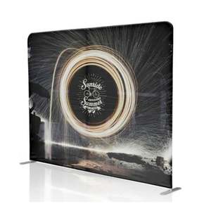 Toile de fond personnalisée légère en microfibre, impression sérigraphique durable, logo personnalisé, montage sans outil, pour le commerce - Product Image 1