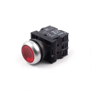 HUAWU NEW DESIGN MERLIN GR LIN illuminated Flush PUSH BUTTON SWITCH STOP FLAT SWITCH M22 with LED