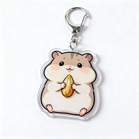 Porte-clés personnalisé en acrylique avec personnage d'animal de dessin animé, pendentif porte-clés avec fermoir métallique pour sac de fille, ornement de sac