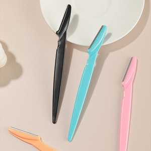 Disposable Stainless Steel Eyebrow <b>Trimmer</b> Kit Slanted Blade Brow Razor Pencil Facial Hair Remover - Product Image 3