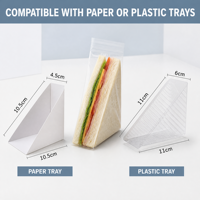 Boîtes à sandwich jetables transparentes, boîte à sandwich en forme de coin, emballage de boulangerie triangulaire, emballages en plastique pour sandwichs