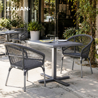 Table et chaises de restaurant d'extérieur, mobilier en rotin pour balcon et jardin, chaise de plage Sigma en aluminium imperméable pour hôtel et patio
