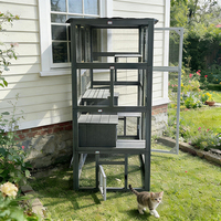 Vente en gros : Grande cage pour animaux de compagnie en bois, villa extérieure imperméable pour chat avec griffoir et hamac en bois