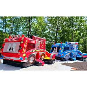 Château gonflable commercial en forme de camion de pompiers ou de <span class=keywords><strong>voiture</strong></span> de course, avec toboggan, pour <span class=keywords><strong>location</strong></span> événementielle - Product Image 5