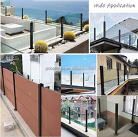 Reilbu Garde-corps en verre avec poteau en acier inoxydable, aspect soigné, haut de gamme, installation facile, pour terrasse
