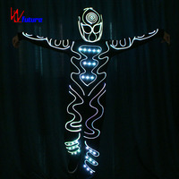 Costume lumineux pour hommes Veste lumineuse Costume Led pour hommes Costume de scène Noir 1 pièce Adultes Ensembles Performance Stage & Dancerwear