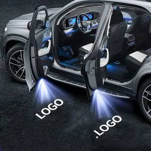 Lampu pintu mobil Led HD, lampu suasana dekoratif, aksesori lampu mobil untuk mobil